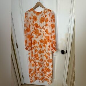 FORE NWOT Orange White Dress XL